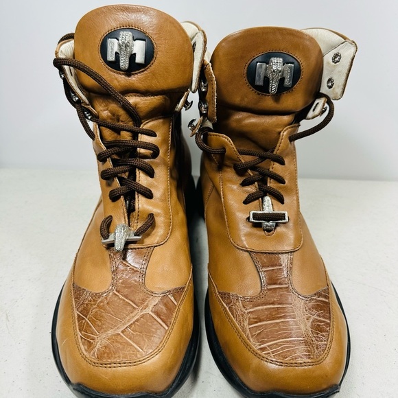 Men\'s Brown Leather High-Top Boots main image 6